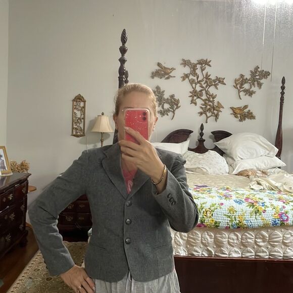 Vtg 70s/80s Rafaella by Ricky Freeman gray tweed blazer - Picture 9 of 9